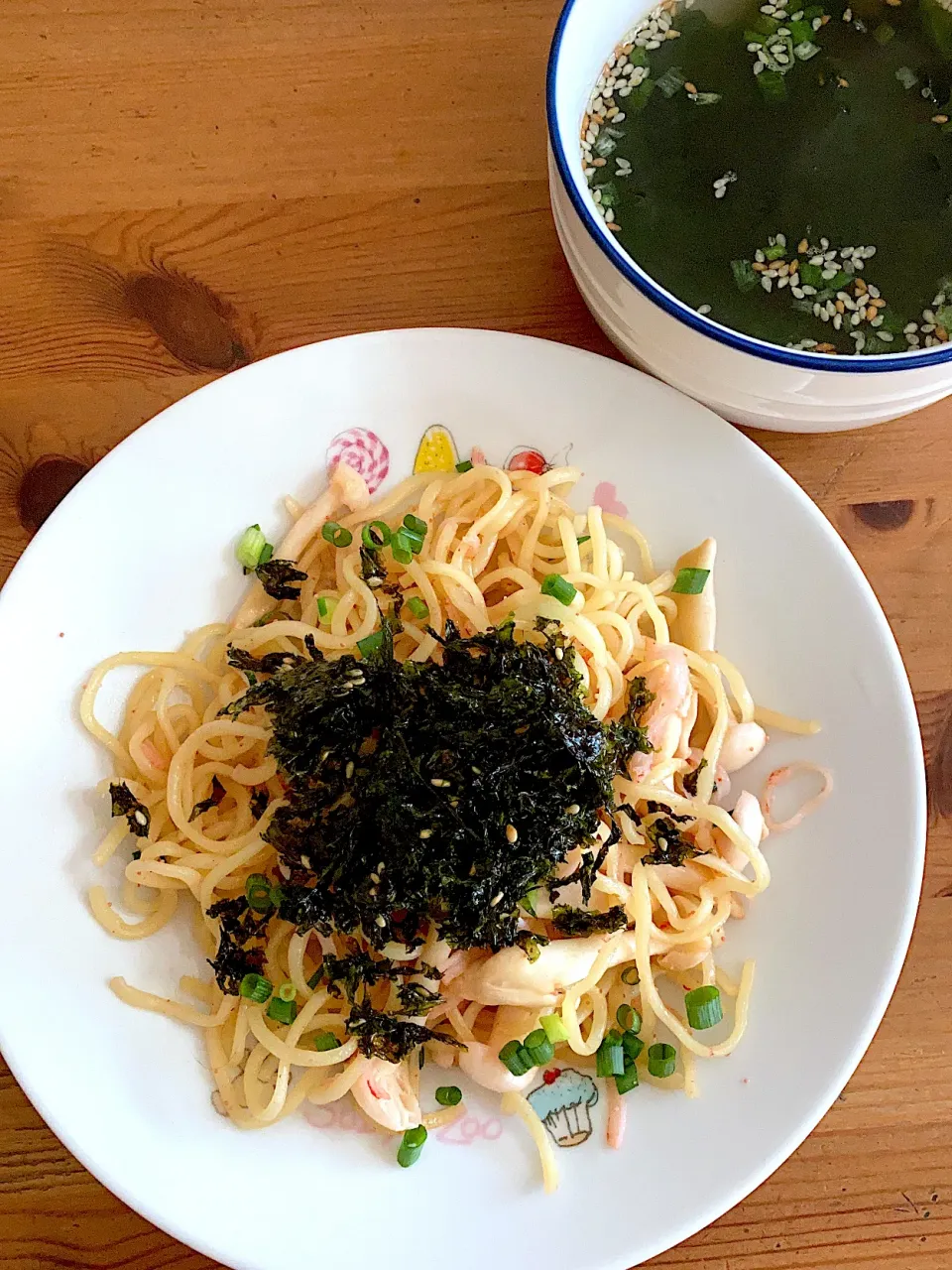 Snapdishの料理写真:朝ごはん。マルちゃんのタラコ焼きそば。|みぽさん