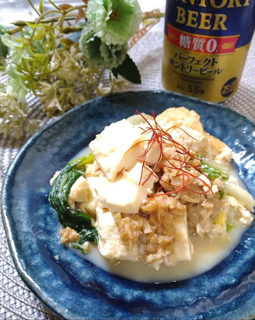 豆乳豆腐の肉味噌のせ 😋|fumiさん