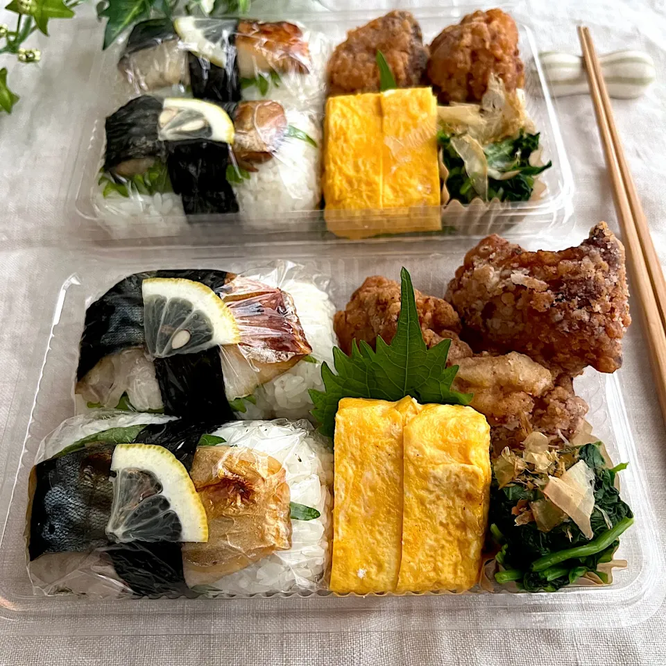 塩鯖のおにぎり弁当|あここさん