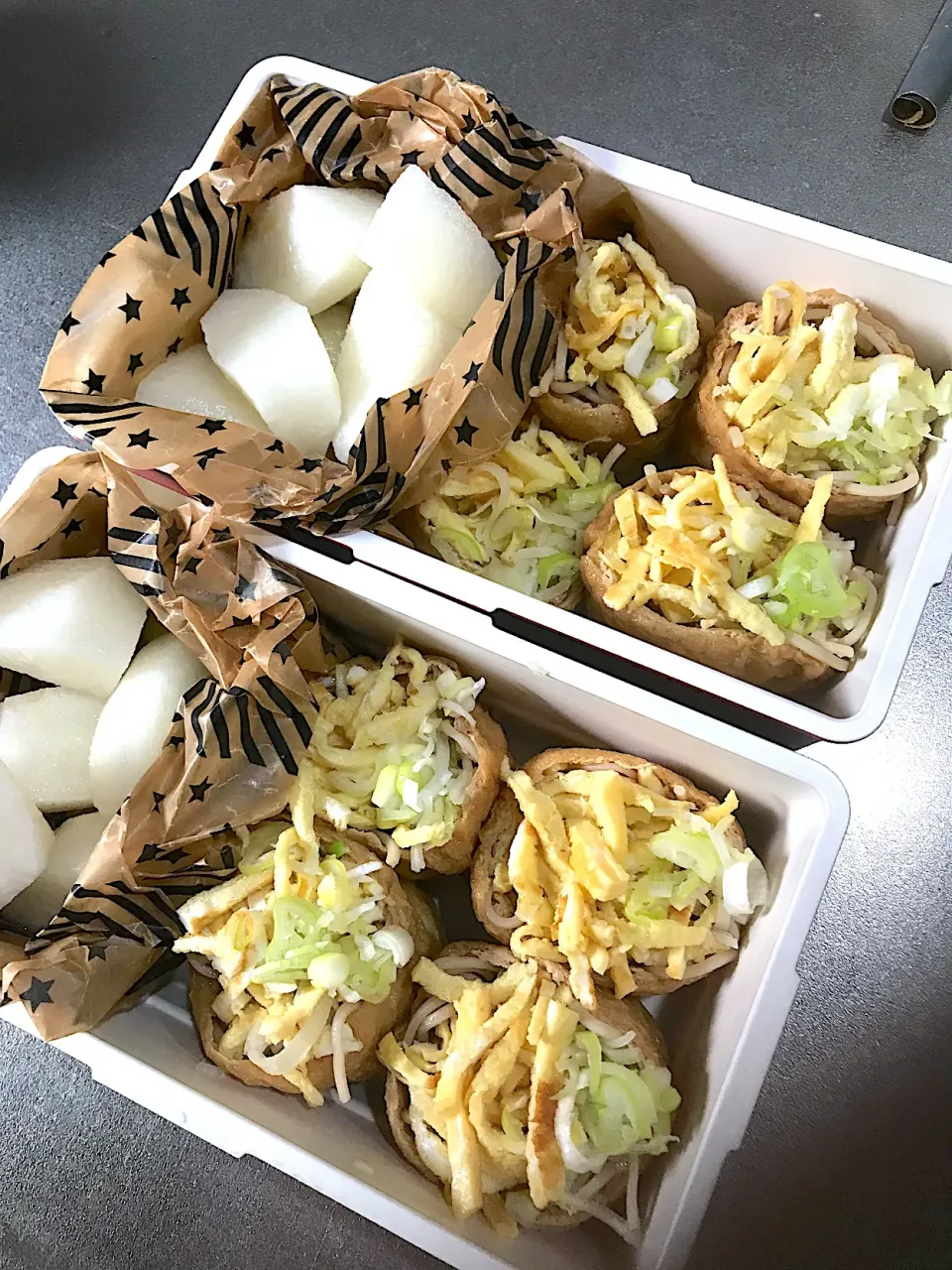 残り物のお蕎麦で稲荷そば弁当(笑)|ちーさん