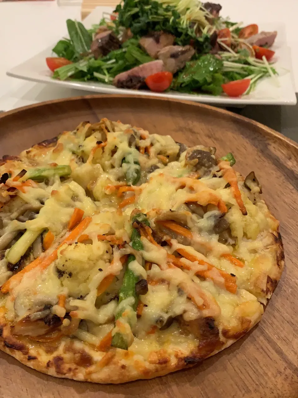 おでん味噌と野菜のアーリオオーリオでピザ|ケイさん