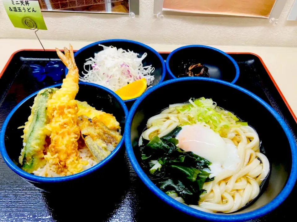 ミニ天丼＆温玉うどんセット|nyama1さん