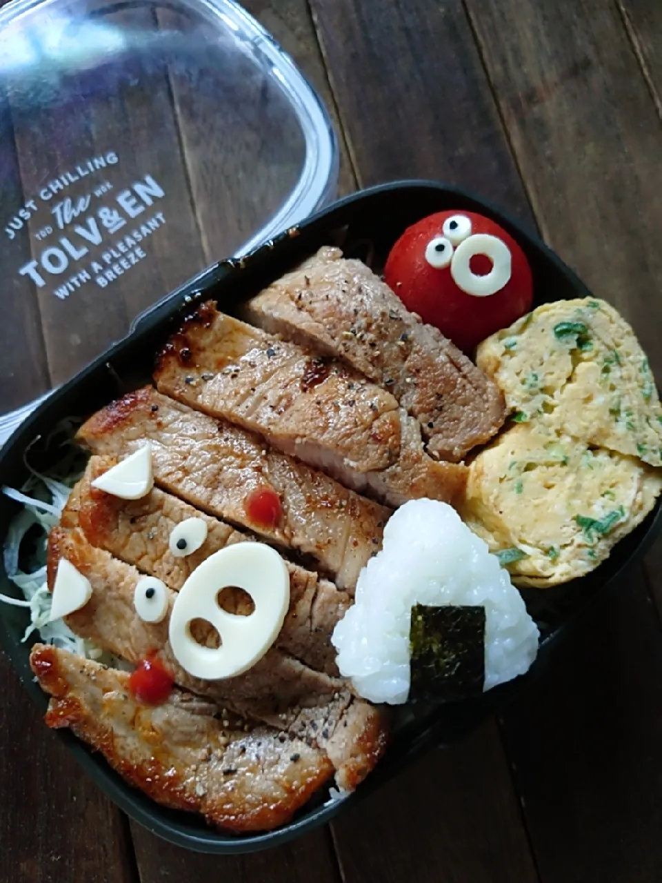 Snapdishの料理写真:漢の…長女用🍱タレがスパイシーだぜトンテキ弁当|ᵏᵒᵘさん