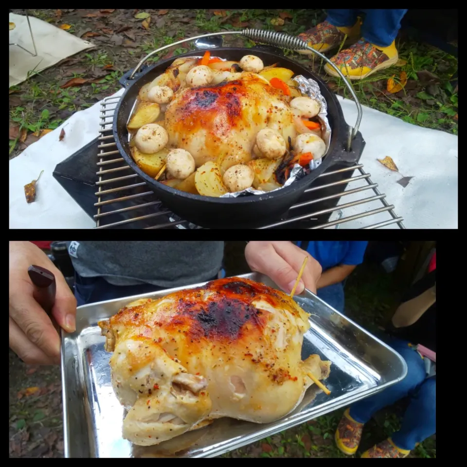 Snapdishの料理写真:ダッチオーブンでローストチキン|kamekameさん