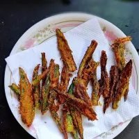 Snapdishの料理写真:quick and easy kurkuri Bhindi fry|KULSUM TOUSIFさん