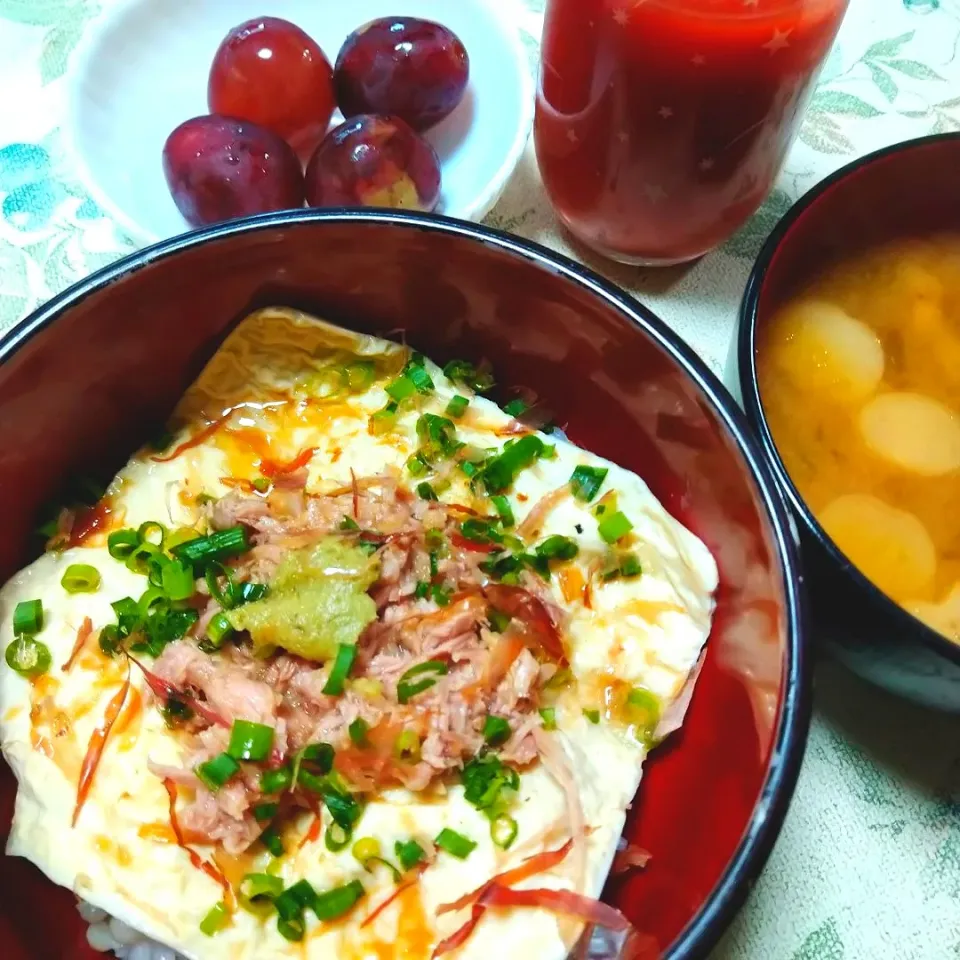 ツナと生ゆばのめんつゆわさび丼|うたかた。さん