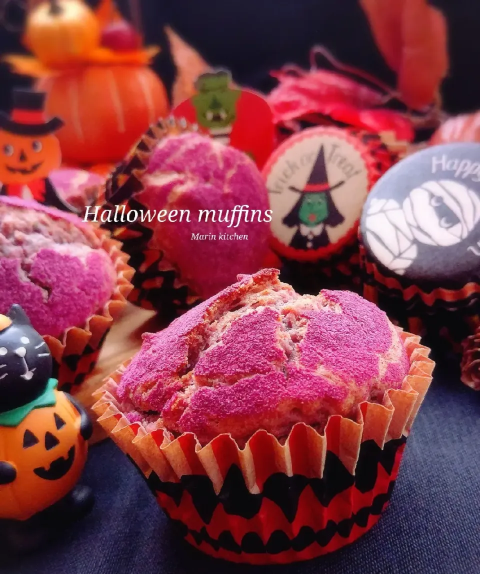 いつもの混ぜるだけ～の簡単マフィンで🦇Halloween muffins🎃|マリンさん