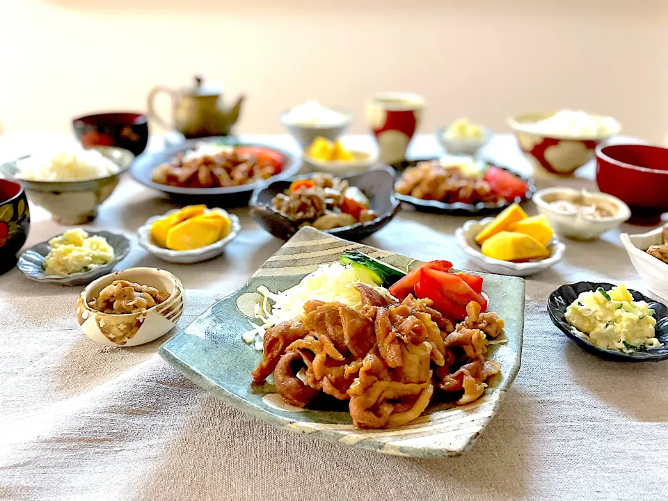 生姜焼きメインの晩ごはん|ゆかりさん