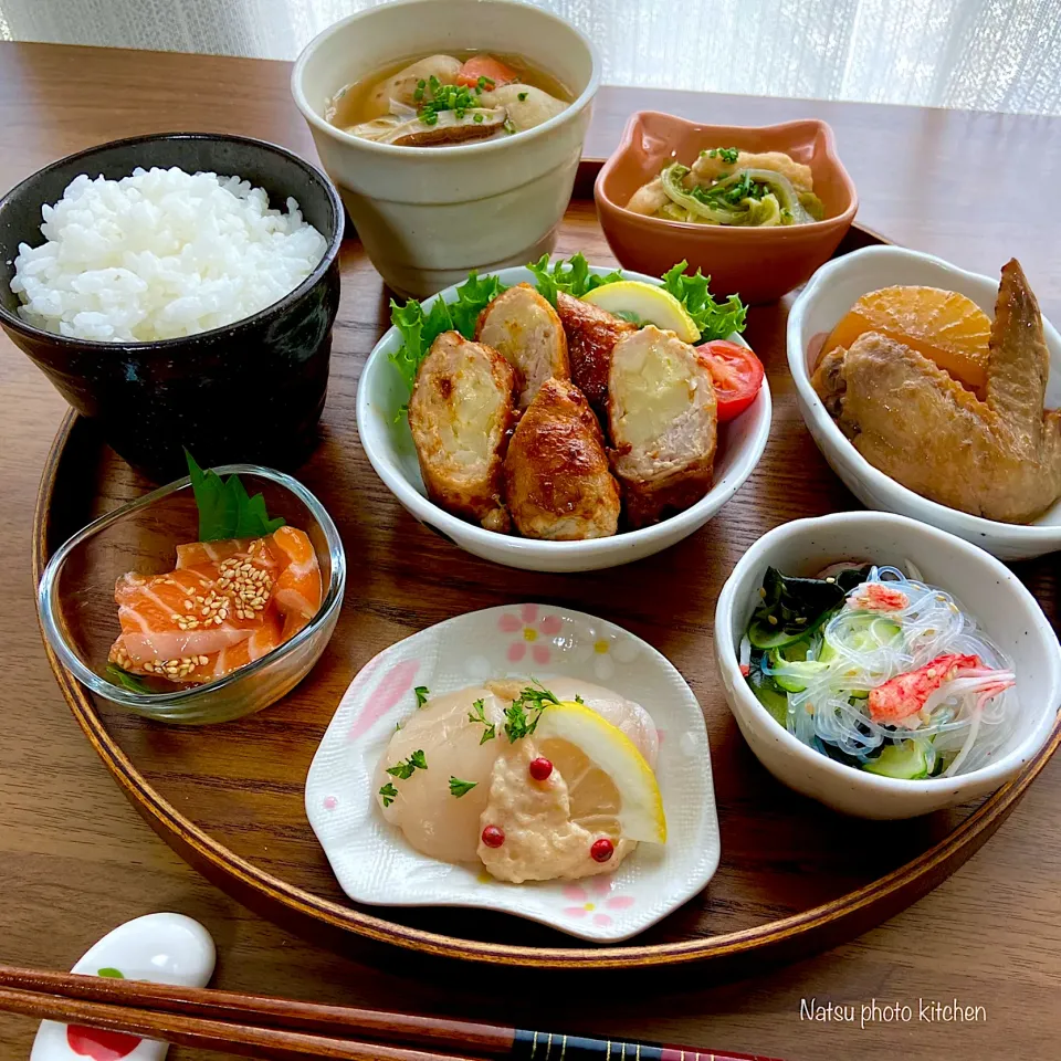 ジャガイモの豚肉巻き♡手羽先のさっぱり煮|ナツ1224さん