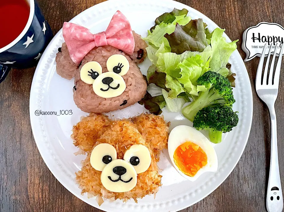 Snapdishの料理写真:ダフメイおにぎりプレート🧸💕|かおるさん