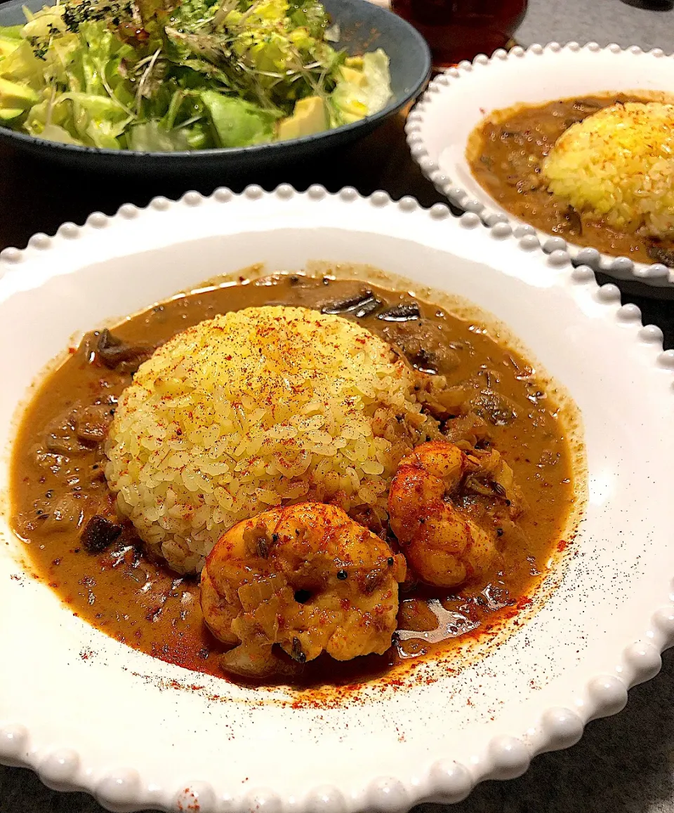 海老と茄子のスパイスカレー🍛|けんちんさん