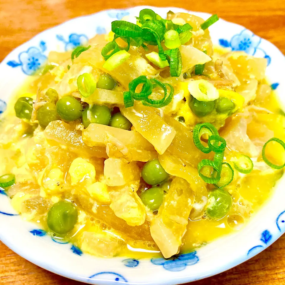 大根とグリンピースの玉子とじ🍀リメイク|まいりさん