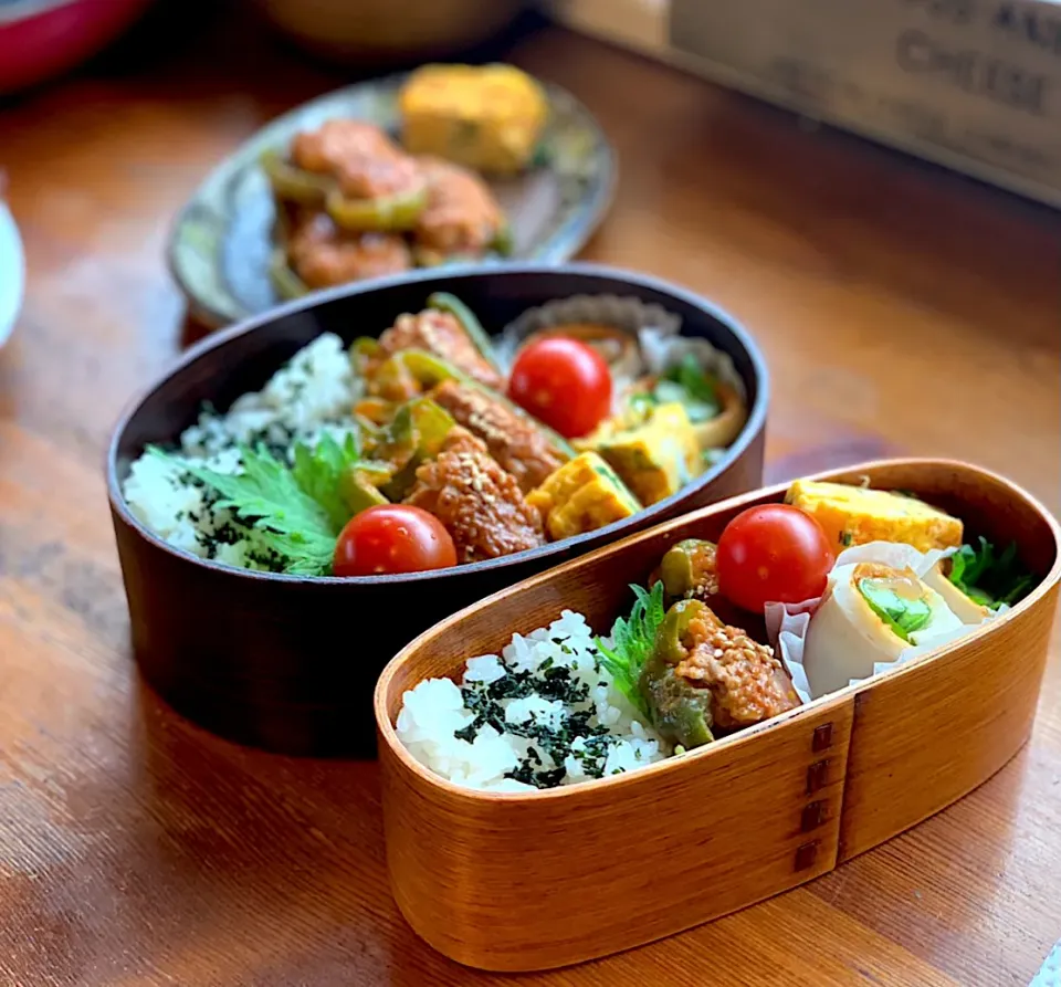 Snapdishの料理写真:ピーマンの肉詰め弁当|Yu＊さん