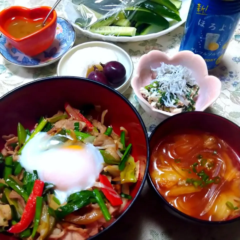 香味ペーストと豚バラで☆香味スタミナ丼|うたかた。さん