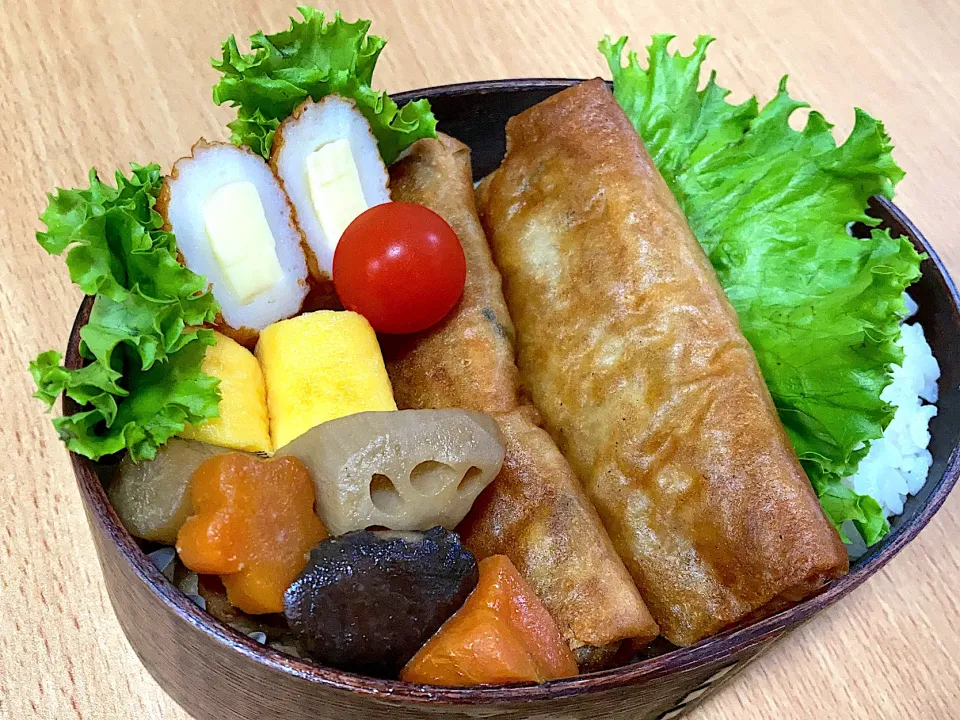 Snapdishの料理写真:春巻き弁当|ちかちかさん