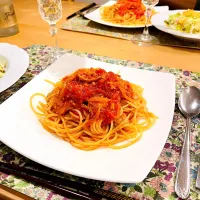 帆立のトマトソースパスタ🍝|Emiさん