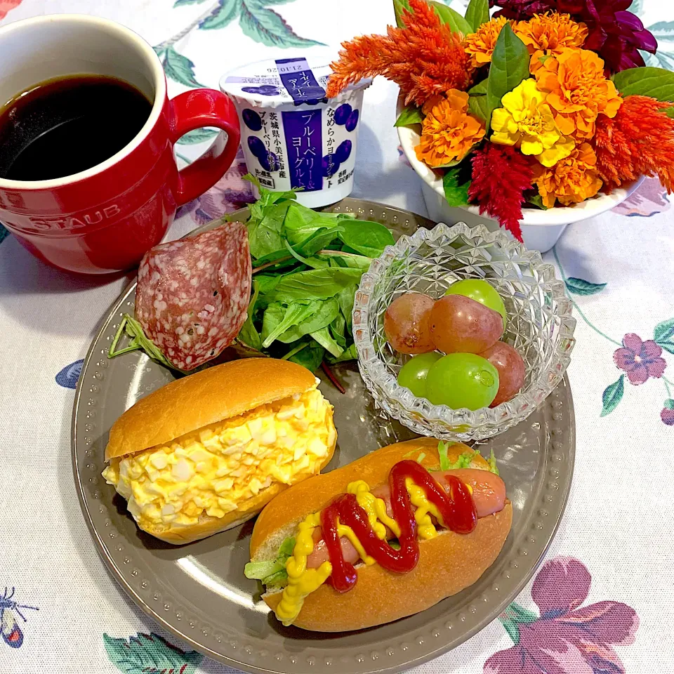 Snapdishの料理写真:🌼🌼花とモーニングプレート🌼🌼|あっちゃんさん