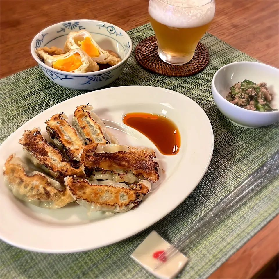 焼き餃子
卵巾着
さば水煮缶ときゅうり、大葉の梅ぽん酢和え|𓇼 Ⓢ Ⓗ Ⓘ Ⓝ Ⓞ Ⓑ Ⓤ 𓇼さん