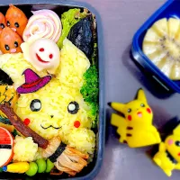 Snapdishの料理写真:ポケモン(ピカチュウ)弁当〜ハロウィンver.〜|ゆりかさん