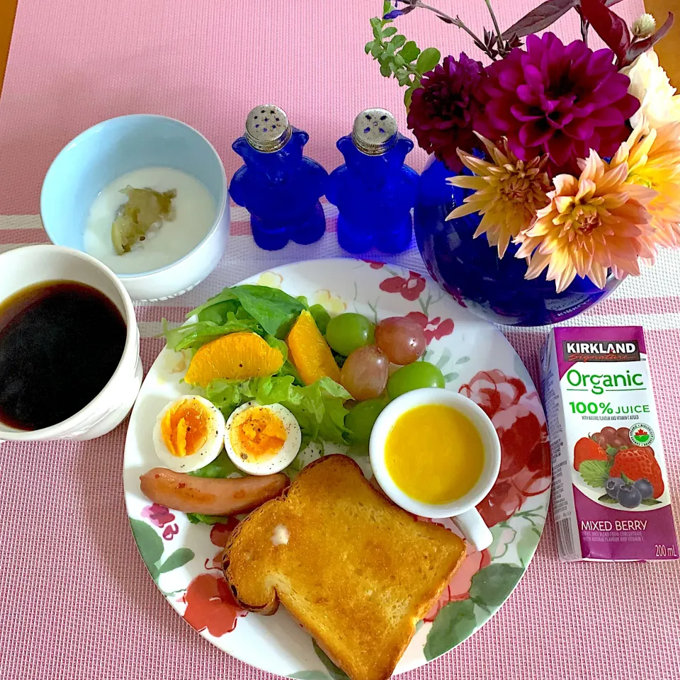 Snapdishの料理写真:🌼花とモーニングプレート🌼|あっちゃんさん