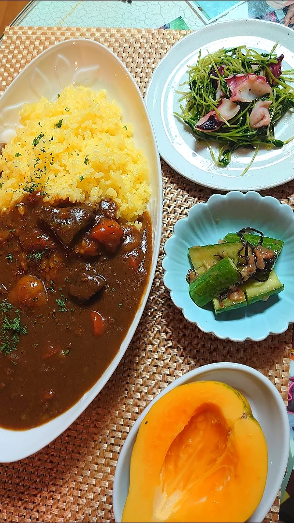 久しぶりにカレーライスで夕ご飯🍴|ポチさん