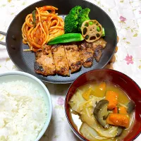 豚肉の味噌漬け焼きで晩御飯