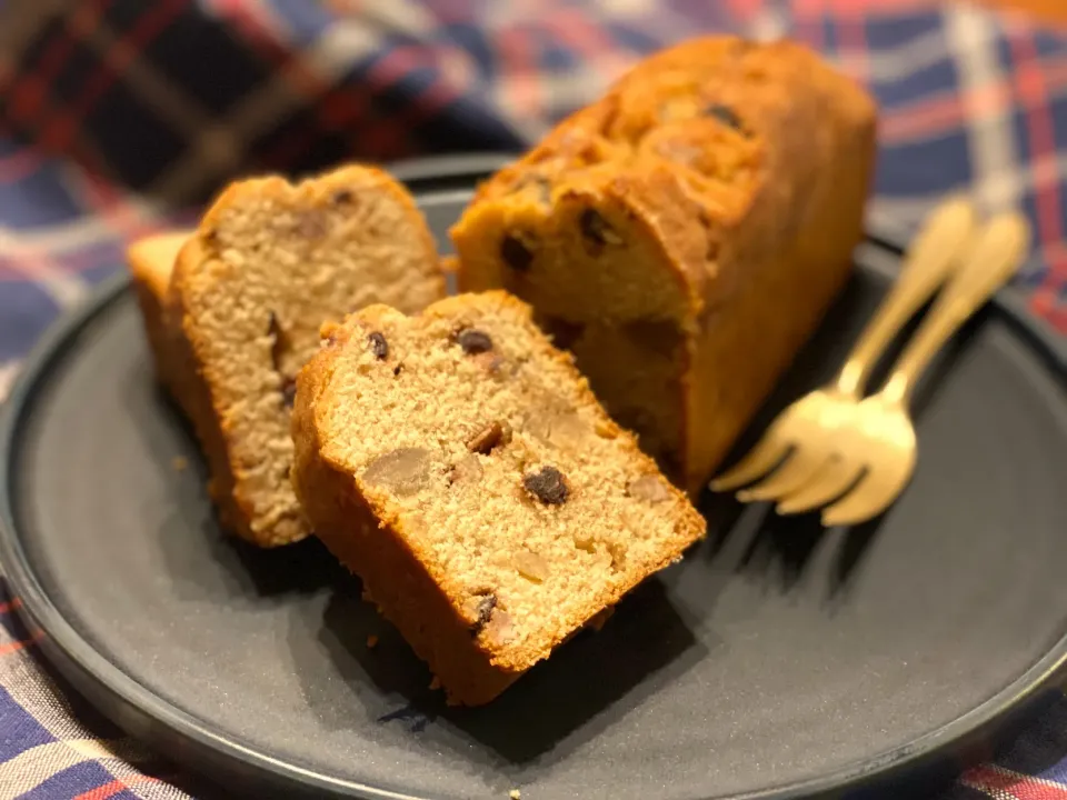 マロングラッセとチョコチップのパウンドケーキ。|まめすけ。さん