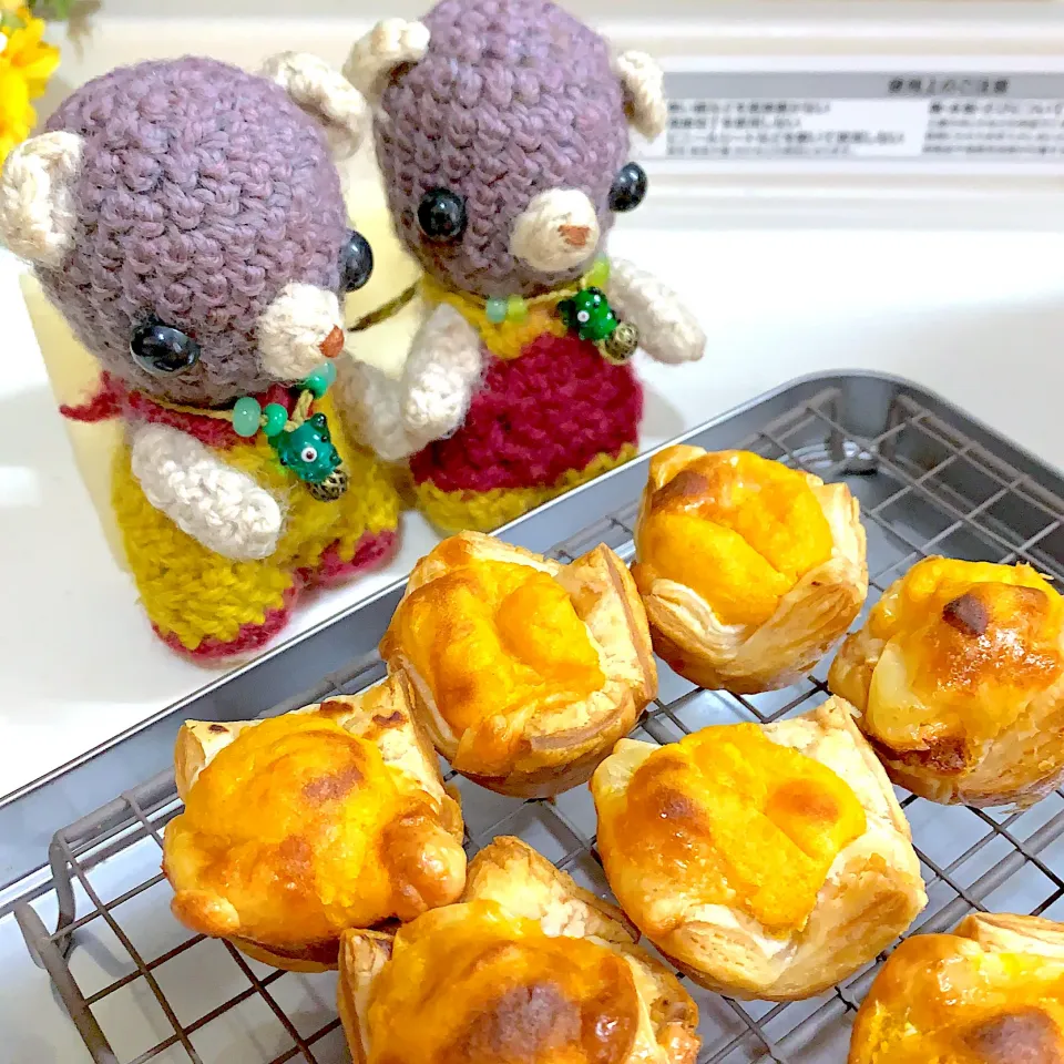 ちーかぼミニパイ焼き上がり(*´∇｀*)|chagashiさん