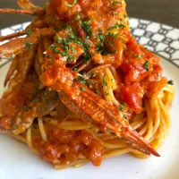 渡り蟹のトマトソースパスタ