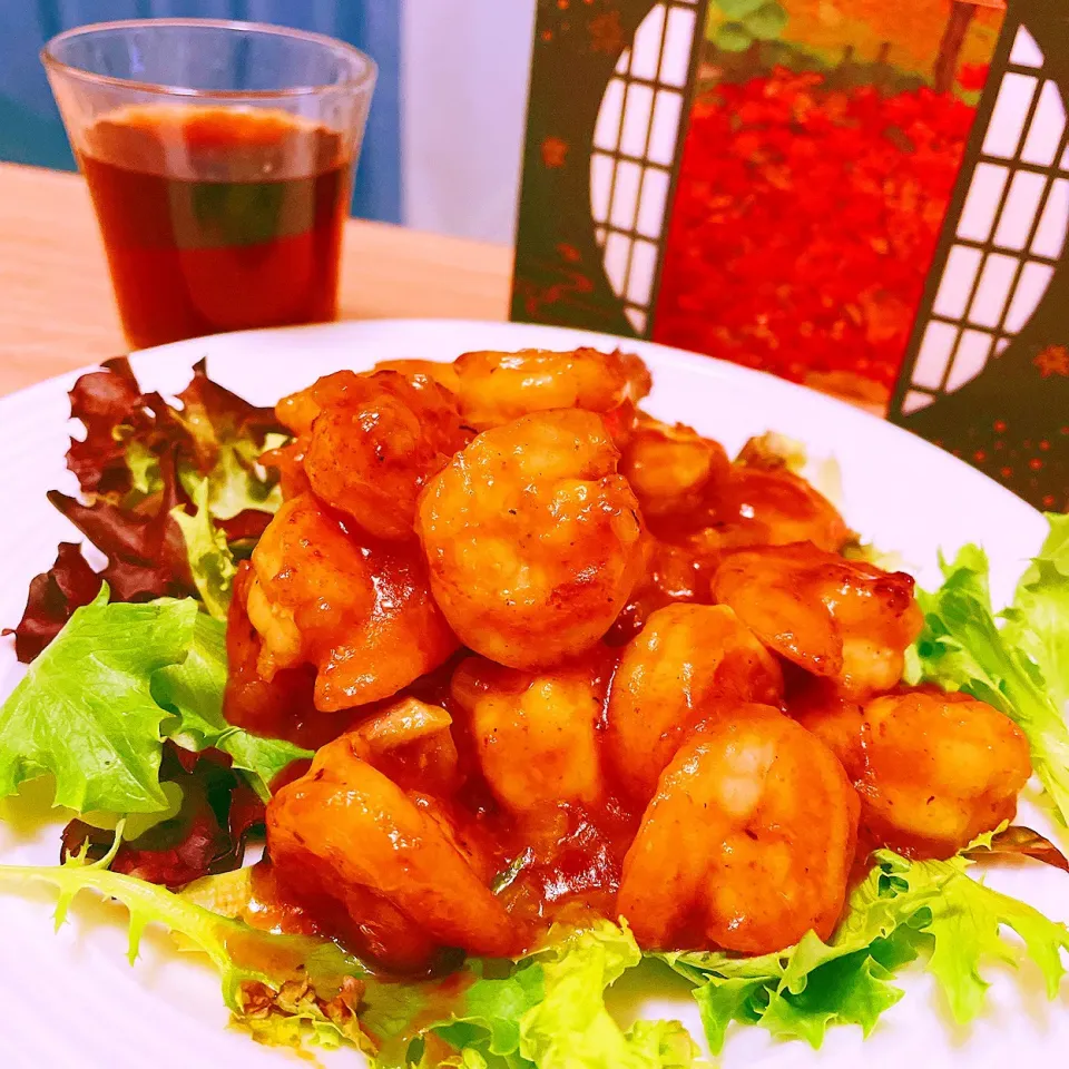 🥃紹興酒のおつまみ　🦐普通のエビのチリソース煮(通称：エビチリ)|Sの食卓さん