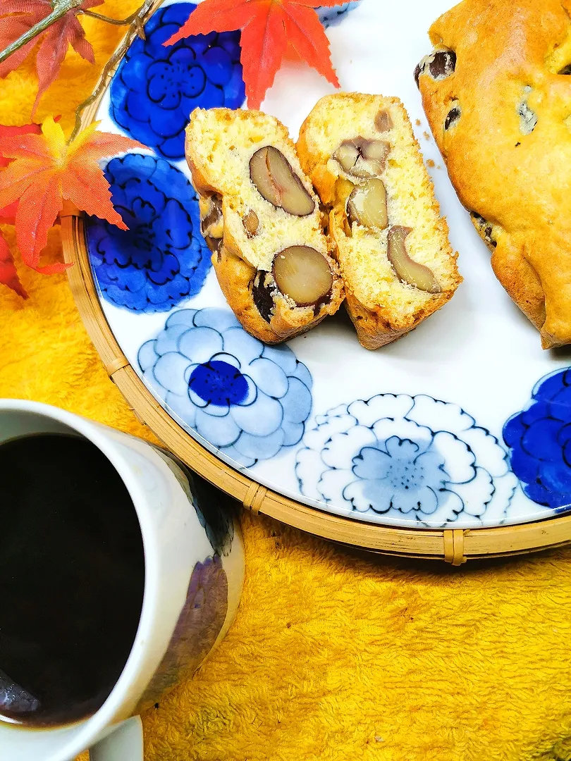 みよぱさんの料理 🌰甘栗のパウンドケーキ☕|ペンギンさん