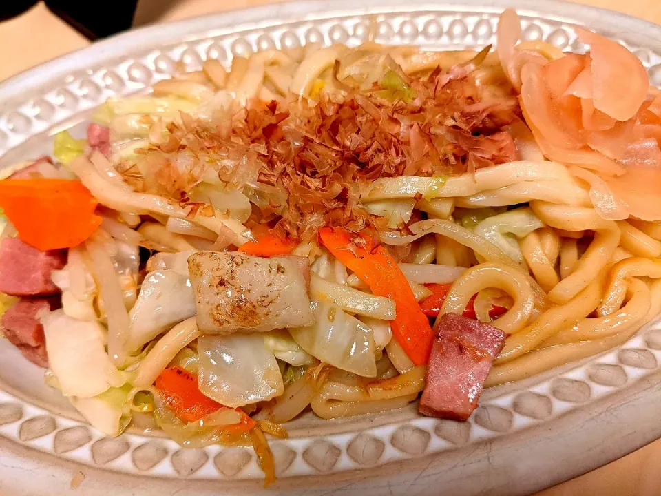 焼きうどん～  昆布だし、オイスターＶｅｒ．|チョコさん