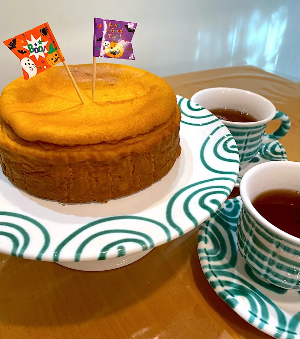 Snapdishの料理写真:🎃かぼちゃチーズケーキ👻|moyukitaさん