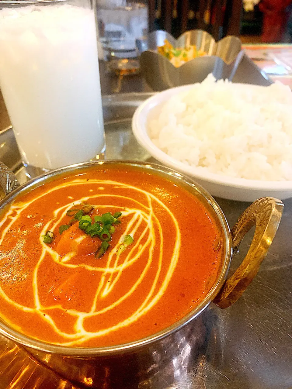 本町 ナマスタージマハル ながいもとオクラのカレー日替わりランチ ナンorライス･サラダ･ドリンク付¥830 2021.10.30|papicoさん