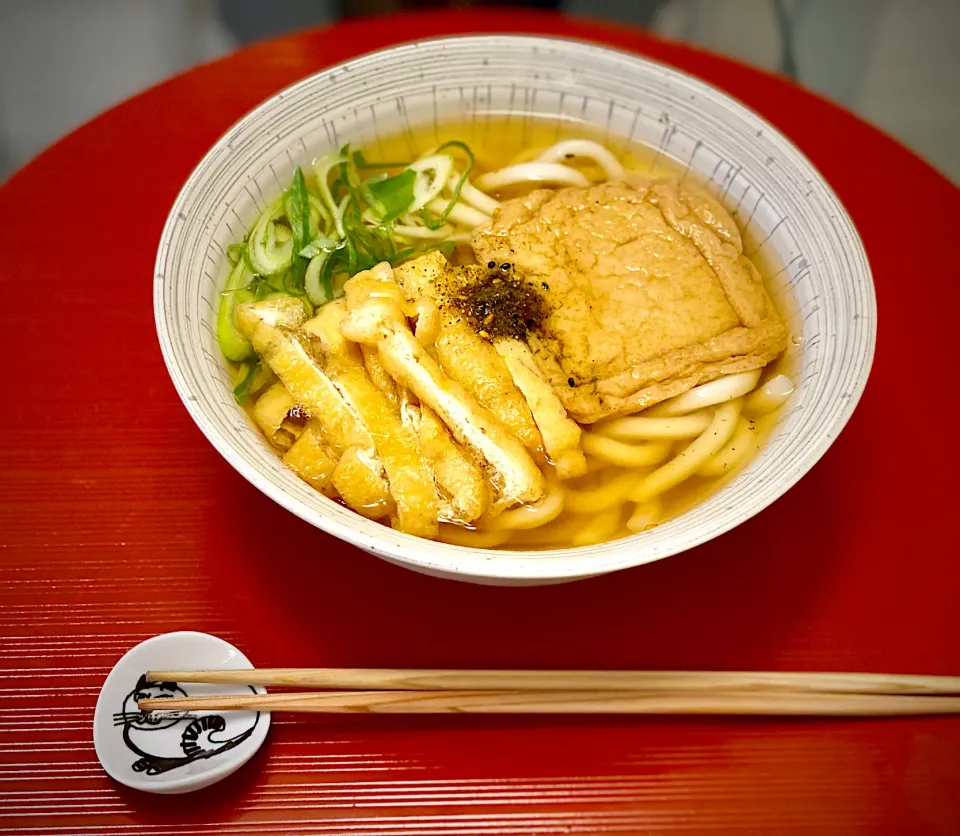 キツネと刻みの合いの子うどん|にゃあ（芸名）さん