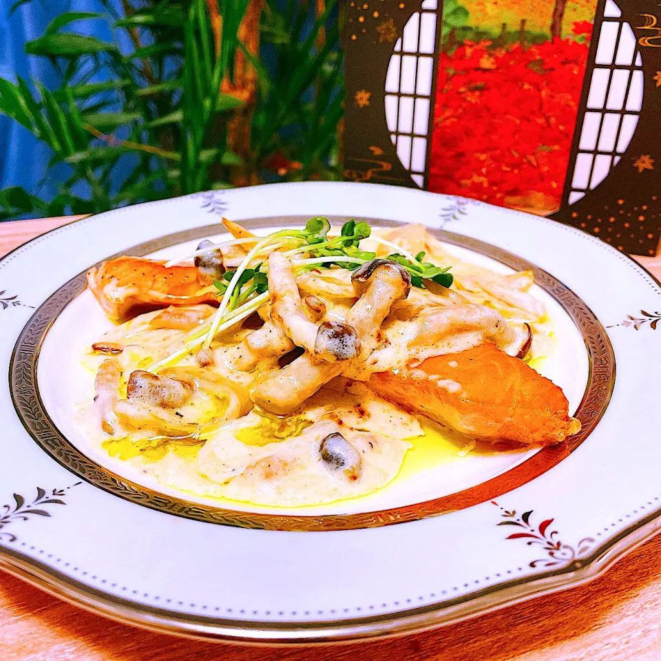 🐟🍄秋鮭とキノコ三種のクリーム煮|Sの食卓さん