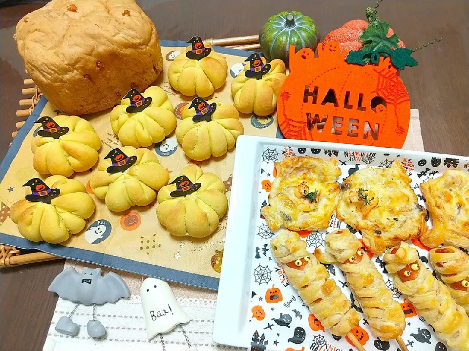 Snapdishの料理写真:🎃ハロウィンのパンたち🎃|tomoさん