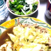 大根と大根の葉の漬物と肉野菜炒め|eritypさん