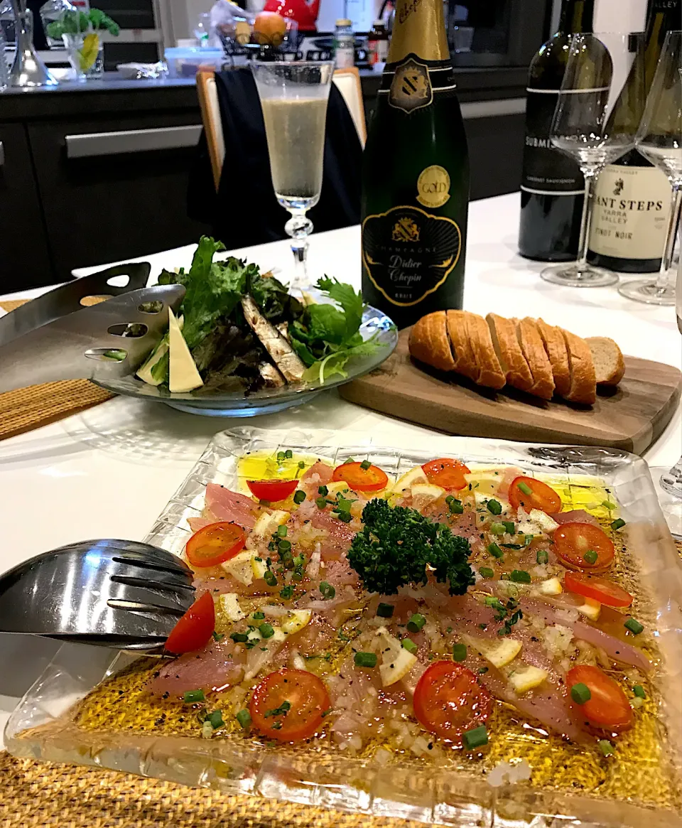 Snapdishの料理写真:メジマグロのカルパッチョ➰🥂|ナムナムさん