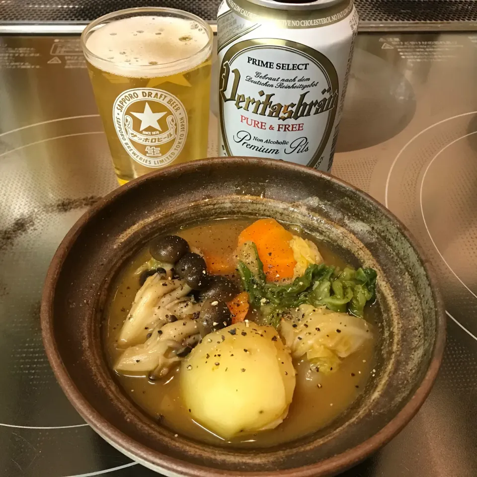 カレー鍋でノンアル飲み|sanaeさん