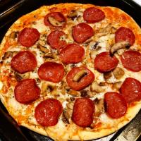 Pepperoni + mushroom pizza