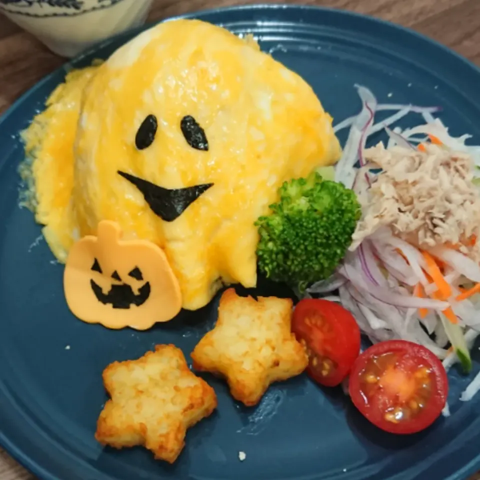 Snapdishの料理写真:ハロウィン★おばけオムライス|ゆりちさん