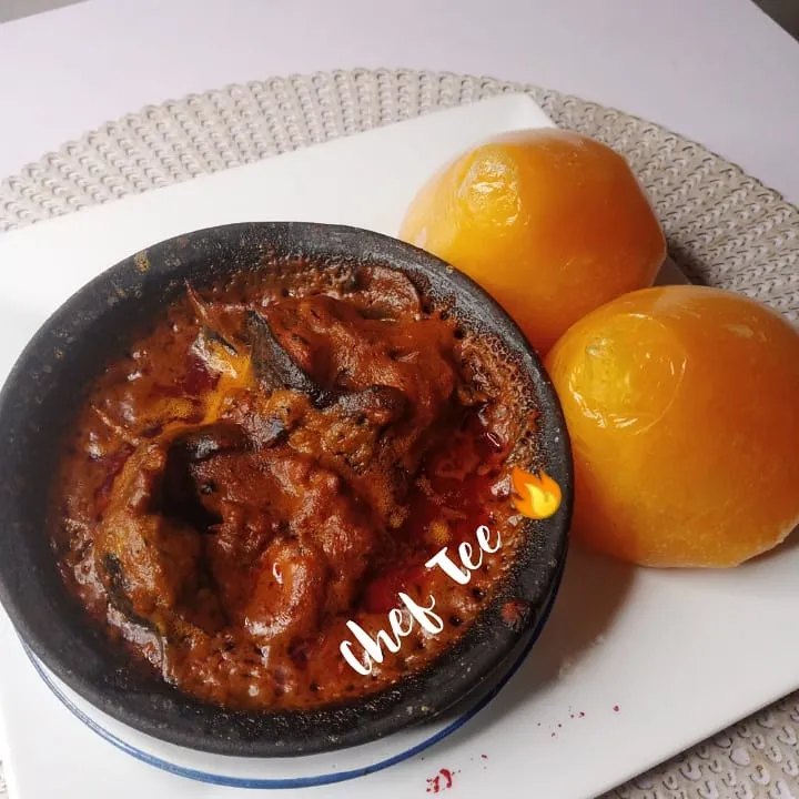 Today's Menu...

Starch and Banga Soup 😋😋😋

#NigerianDish

©️ Chef Tee 🔥|Chef Teeさん