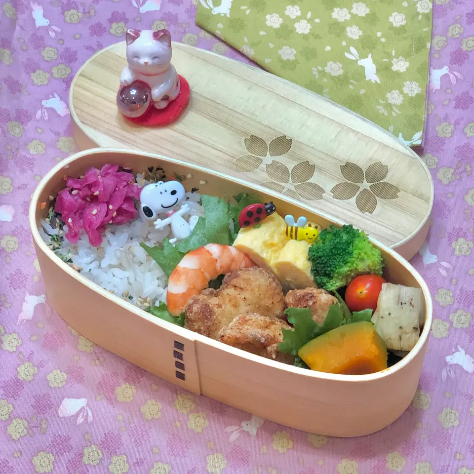 Snapdishの料理写真:胸肉唐揚げ☘の❤️ちゃんお弁当　10/15金|sweet homeさん