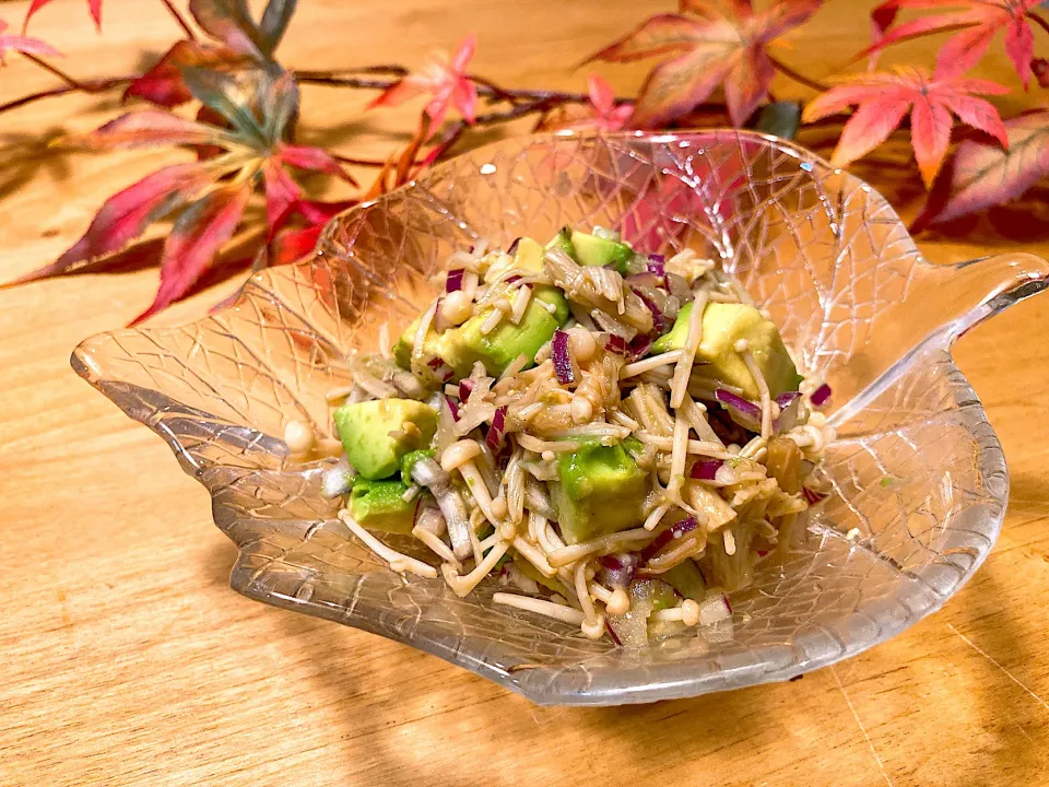 アボカドとえのきの万能味ソース和え|プーティさん