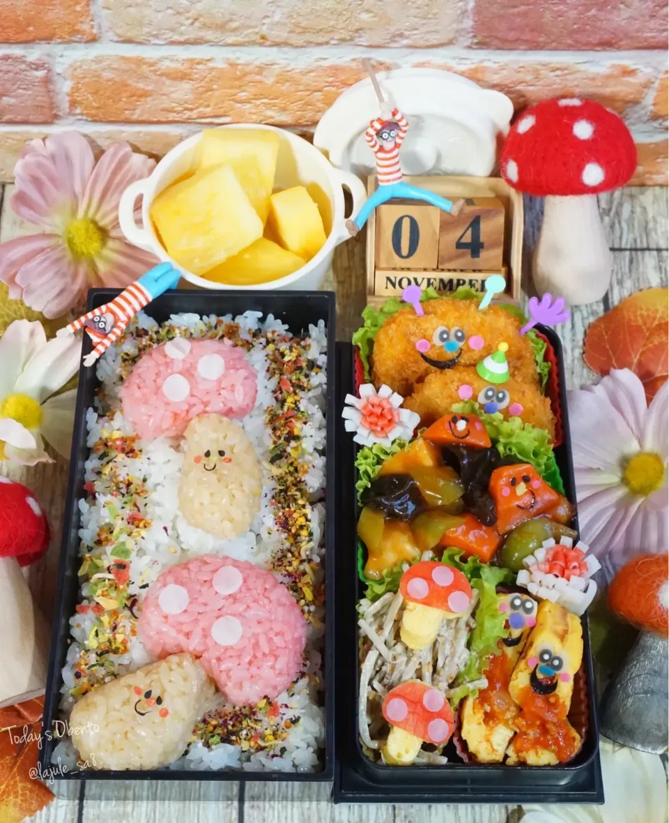 Snapdishの料理写真:きのこ🍄弁当✦.*|La-Jule Sa8さん