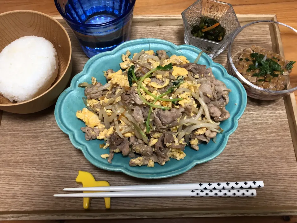 豚肉と卵の焼肉のタレ炒め|saknさん