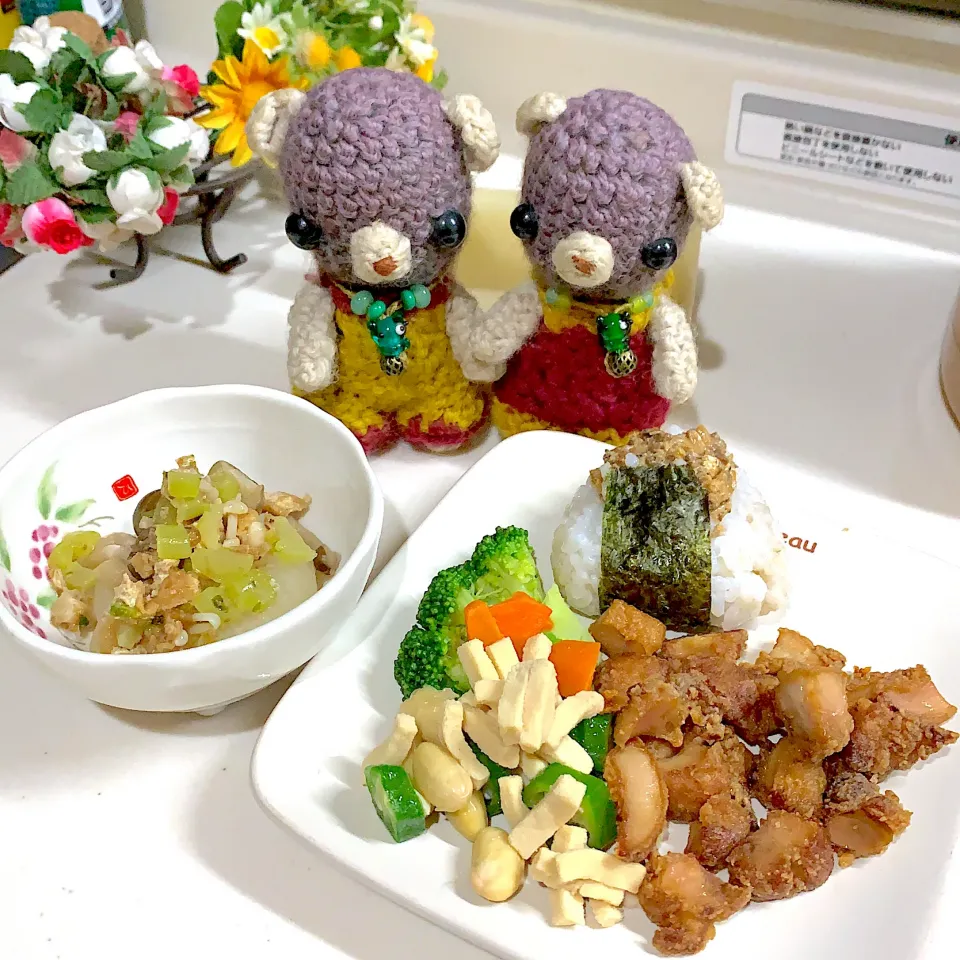 Snapdishの料理写真:雑然晩ごはん( ・∇・)|chagashiさん