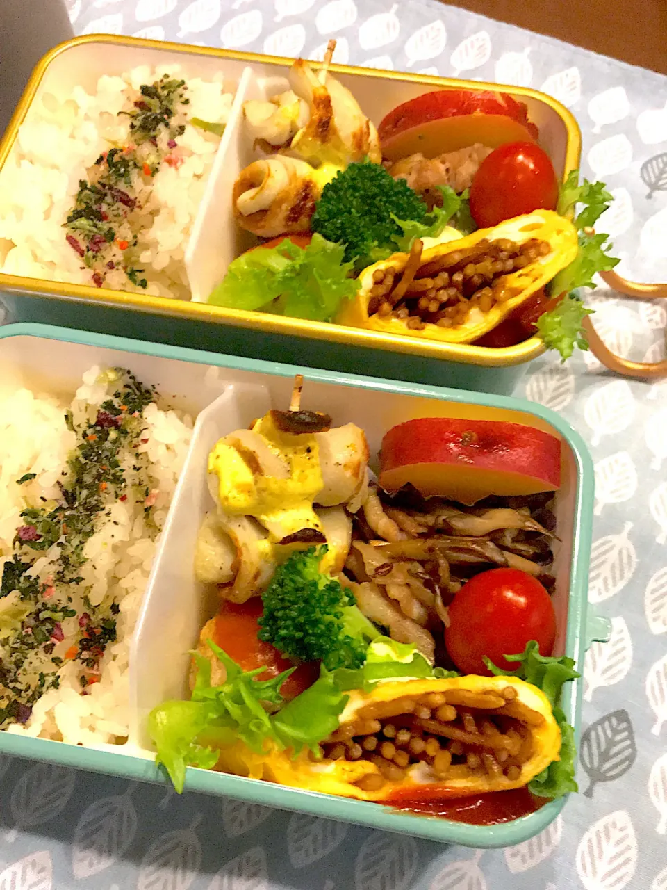 2021.11.5  ＊今日のお弁当＊オムそば＆舞茸ポークソテー＊|rinrin*mama*さん