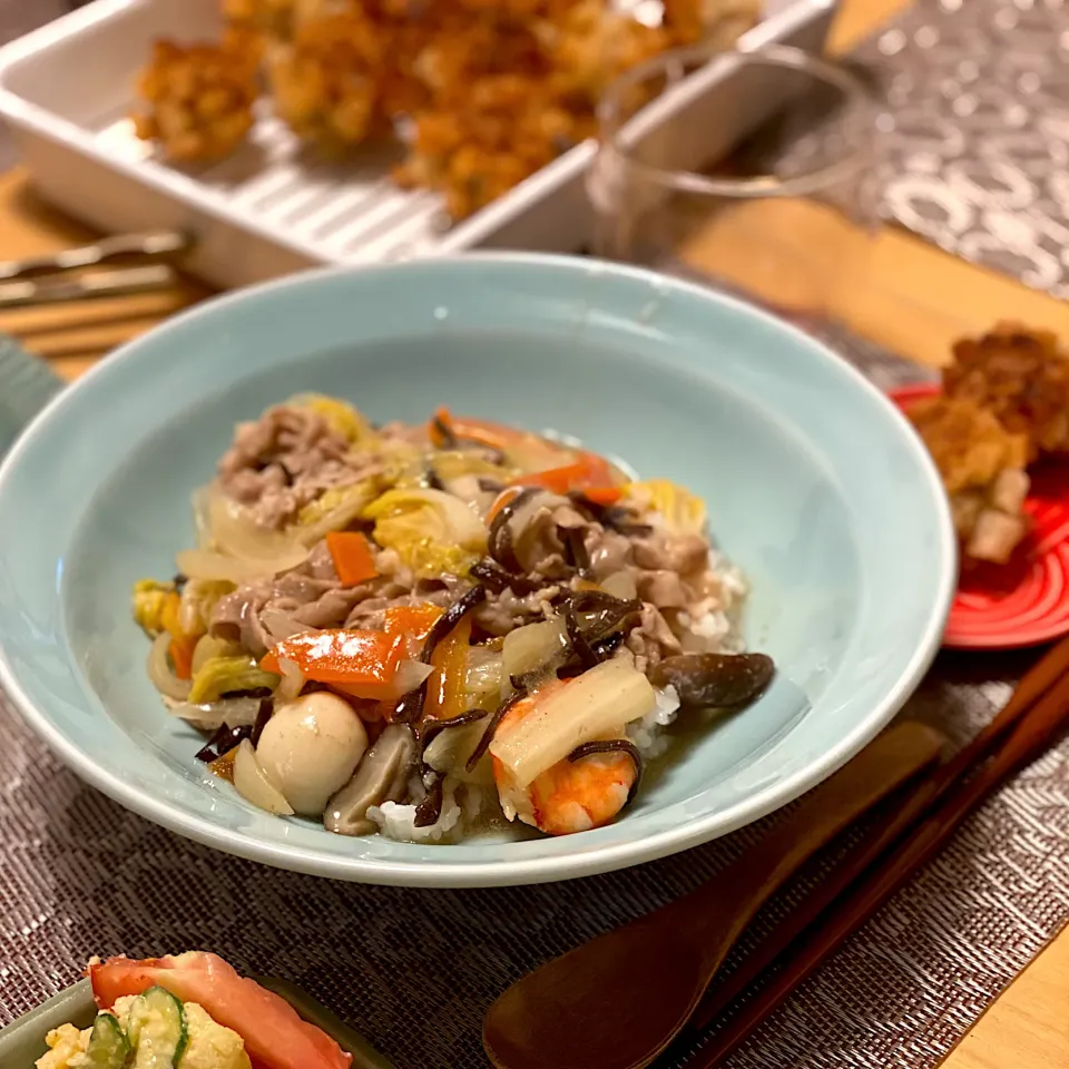 中華丼　海老パン揚げ|エトフさん